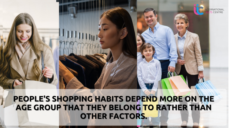Question 3 – People’s shopping habits depend more on the age group that they belong to rather than other factors. To what extent do you agree or disagree?